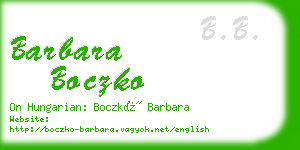 barbara boczko business card